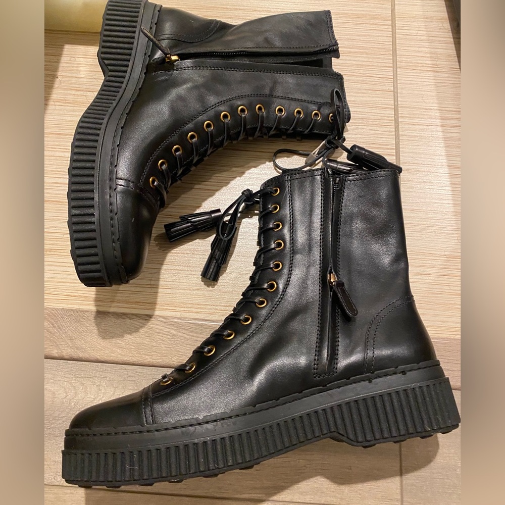 🆕 TOD’S Leather Combat Boots - Picture 6 of 11